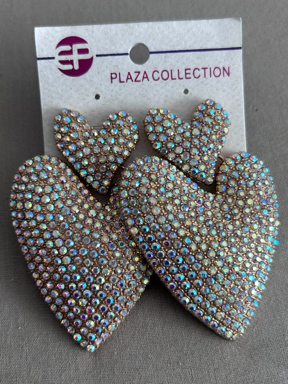 Rhinestone Heart Shape Statement Fashion Earrings